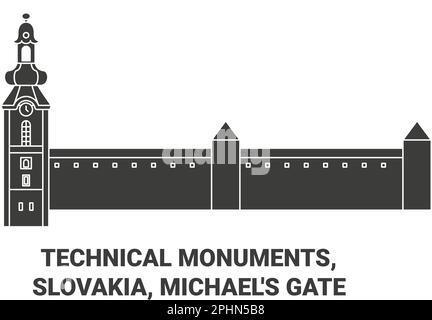 Slowakei, Michael's Gate Reise-Wahrzeichen-Vektordarstellung Stock Vektor