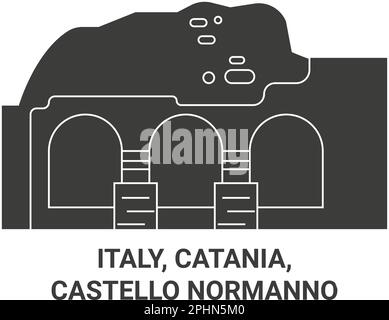 Italien, Catania, Castello Normanno Reise-Wahrzeichen-Vektordarstellung Stock Vektor