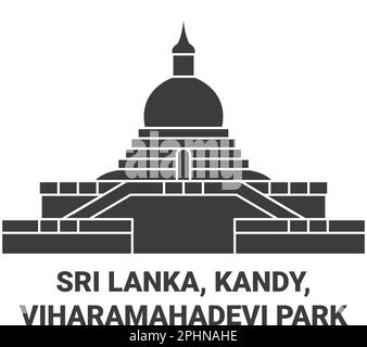 Sri Lanka, Kandy, Viharamahadevi Park Reise Wahrzeichen Vektordarstellung Stock Vektor