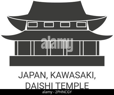 Japan, Kawasaki, Daishi Tempel Reise Wahrzeichen Vektordarstellung Stock Vektor