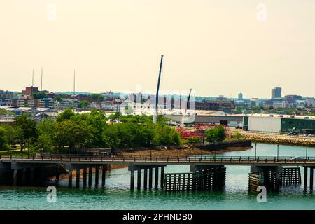 Boston ist eine geschäftige Stadt und sehr einladend Stockfoto