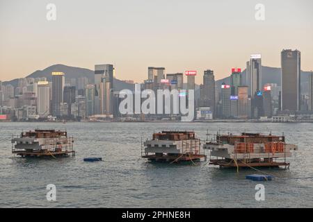 Hongkong, China, 01/17/2018 Sreet-Szene aus Hongkong Stockfoto