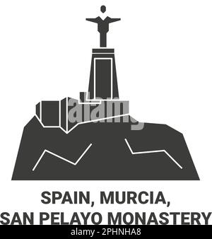 Spanien, Murcia, Kloster San Pelayo reisen als Vektorgrafik Stock Vektor