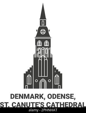 Dänemark, Odense, St. Die Canute's Cathedral ist eine Vektorgrafik Stock Vektor