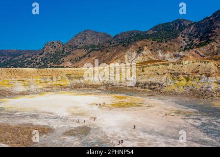Stefanos Krater auf der Insel Nisyros in Griechenland. Stockfoto