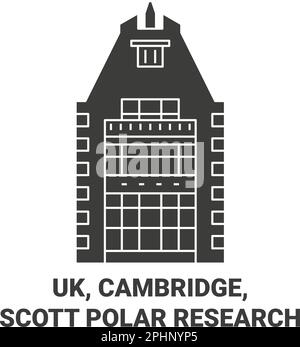 England, Cambridge, Scott Polar Research Reise Landmark Vector Illustration Stock Vektor