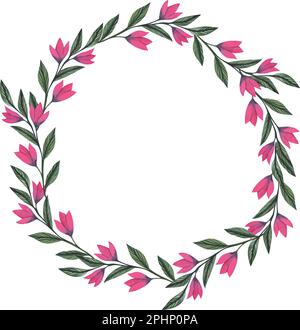 Vektor, Aquarell, Blumenrahmen mit Wildblumen, handgezeichnete Schablone Stock Vektor