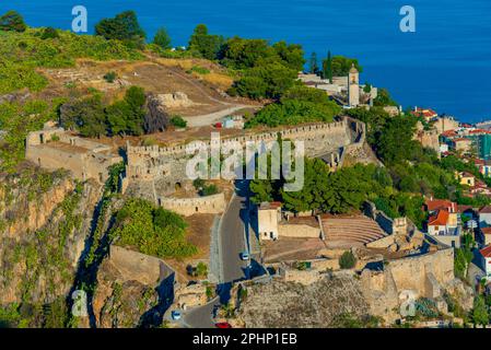 Panoramablick auf das Schloss Akronafplia in Nafplio, Griechenland. Stockfoto