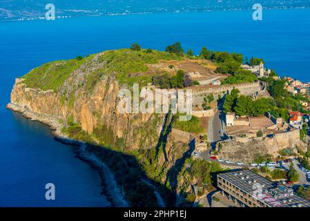 Panoramablick auf das Schloss Akronafplia in Nafplio, Griechenland. Stockfoto