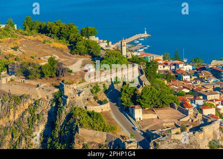 Panoramablick auf das Schloss Akronafplia in Nafplio, Griechenland. Stockfoto