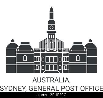 Vektordarstellung für Reiseziele in Australien, Sydney, General Post Office Stock Vektor