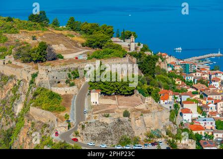 Panoramablick auf das Schloss Akronafplia in Nafplio, Griechenland. Stockfoto