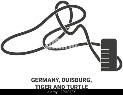 Deutschland, Duisburg, Tiger und Schildkröte reisen als Vektorgrafik Stock Vektor