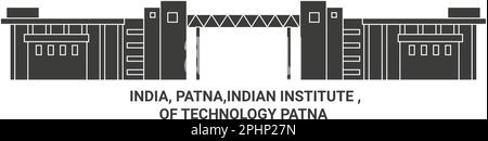 Indien, Patna, Indisches Institut, von Technologie Patna Reise Landmark Vektordarstellung Stock Vektor