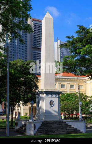 Dalhousie Obelisk, Kaiserin Rasen, Singapur Stockfoto