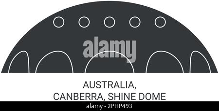 Vektordarstellung von Reisen nach Australien, Canberra, Shine Dome Stock Vektor