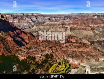 Nachmittag im Grand Canyon Arizona und blauer Himmel Stockfoto