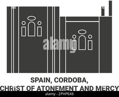 Spanien, Cordoba, Christ of Atonement und Barmherzigkeit reisen als Vektordarstellung Stock Vektor