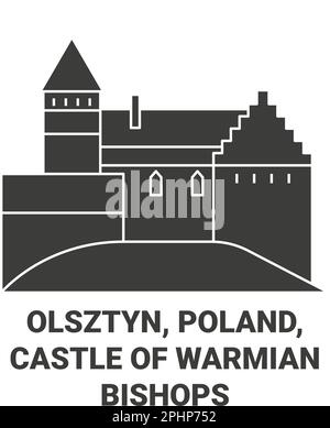 Polen, Olsztyn, Burg der Warmischen Bischöfe reisen als Vektorgrafik Stock Vektor