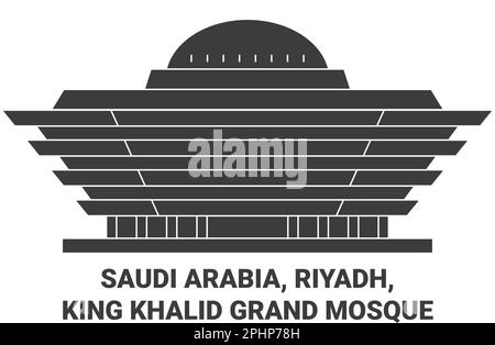 Saudi-Arabien, Riad, King Khalid Grand Moschee reisen als Vektorbild für Wahrzeichen Stock Vektor