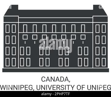 Vektordarstellung der Reiseziele Kanada, Winnipeg, University of Unipeg Stock Vektor