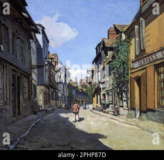 Ein frühes Gemälde mit dem Titel „Rue de la Bavole, Honfleur“ von Claude Monet (1840-1926), Öl auf Leinwand, 1864 Stockfoto