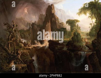 Ausweisung aus dem Garten Eden durch Thomas Cole (1801-1848), Öl auf Leinwand, 1828 Stockfoto