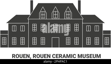 Frankreich, Rouen, das Keramikmuseum von Rouen, eine Reise-Wahrzeichen-Vektordarstellung Stock Vektor