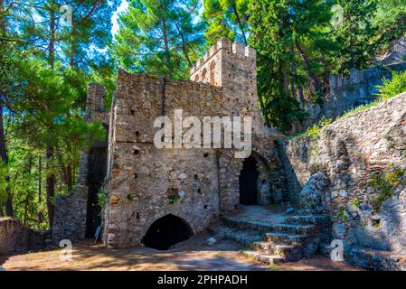 Jungfrau Maria Perivleptos Kloster der archäologischen Stätte Mystras in Griechenland. Stockfoto