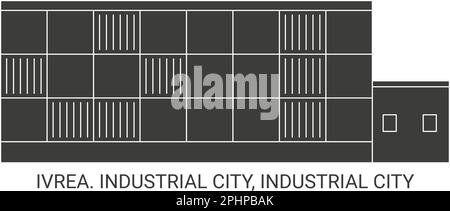 Italien, Ivrea, Industrial City, Reise-Wahrzeichen-Vektordarstellung Stock Vektor