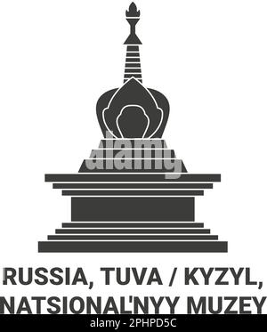 Russland, Tuva Kyzyl, Natsional'nyy Muzey, Reise-Wahrzeichen-Vektordarstellung Stock Vektor