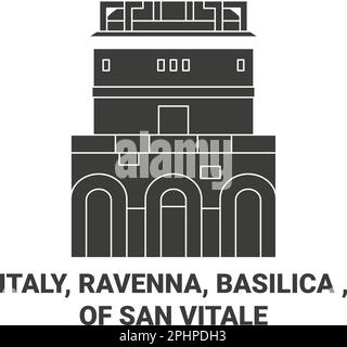 Italien, Ravenna, Basilika von San Vitale reisen als Vektorbild Stock Vektor