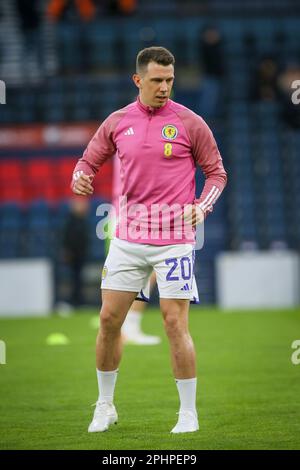 Ryan Jack, der für den Rangers FC spielt, spielt im Hampden Park, Glasgow, Schottland, während eines Trainings und Warm-Up Ses im Europaqualifikator gegen Spanien Stockfoto