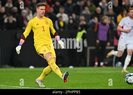 Köln , Deutschland . 28 . März 2023, Torwart Marc-Andre ter Stegen (1) Deutschlands, am Dienstag, den 28 . März 2023 in Köln in einem freundschaftlichen Fußballspiel der deutschen und belgischen Nationalmannschaften mit dem Namen "die Roten Teufel" dargestellt . FOTO SPORTPIX | David Catry Stockfoto