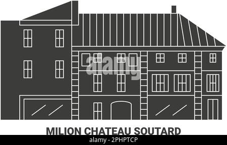 Frankreich, Saint Emilion Chateau Soutard reisen Wahrzeichen Vektordarstellung Stock Vektor