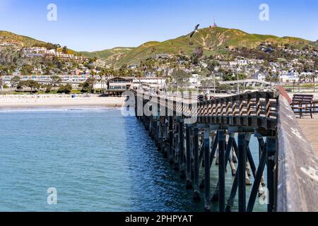 Blick auf die Stadt Ventura vom Ventura's Pier. Stockfoto