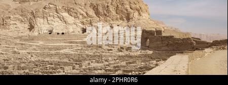 Deir el-Medina, Arbeiter Dorf in der Nähe von Tal der Könige, Westufer des Nil, Luxor, Ägypten Stockfoto