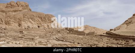 Deir el-Medina, Arbeiter Dorf in der Nähe von Tal der Könige, Westufer des Nil, Luxor, Ägypten Stockfoto