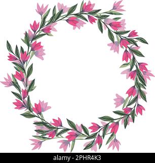 Vektor, Aquarell, Blumenrahmen mit Wildblumen, handgezeichnete Schablone Stock Vektor