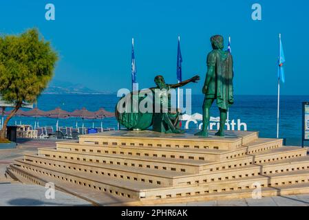 Statue von Alexander dem Großen und Diogenes in Korinth, Griechenland. Stockfoto