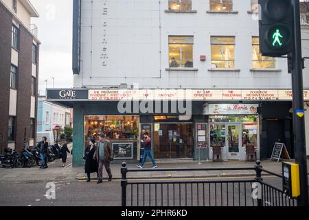 London - Januar 2023: Gate Cinema in der Notting Hill Gate High Street Stockfoto