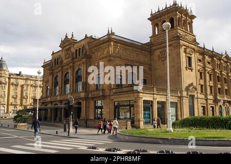Victoria Eugenia Theater, eines der symbolträchtigsten Gebäude in San Sebastian, 1912 eingeweiht, Donostia-San Sebastian, Spanien Stockfoto