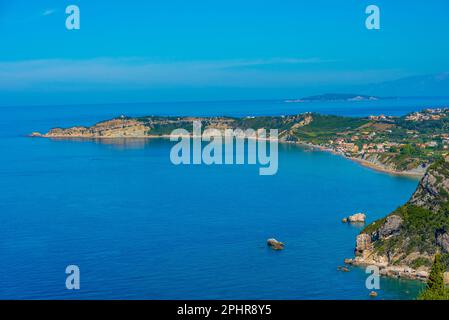 Panoramablick auf Kap Kefali auf Korfu, Griechenland. Stockfoto
