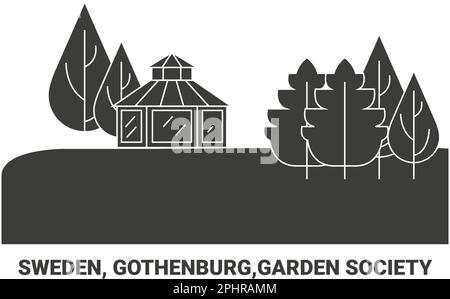 Schweden, Göteborg, Garden Society, Reise-Wahrzeichen-Vektordarstellung Stock Vektor