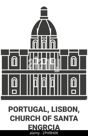 Portugal, Lissabon, Kirche Santa Engrcia reisen als Vektorbild Stock Vektor