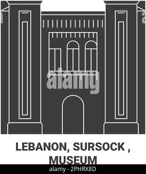 Libanon, Sursock, Museum Travel Landmark Vektordarstellung Stock Vektor