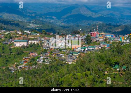 Panoramablick auf Haputale in Sri Lanka. Stockfoto