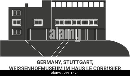 Deutschland, Stuttgart, Weissenhofmuseum im Haus Le Corbusier Travel Landmark Vektordarstellung Stock Vektor