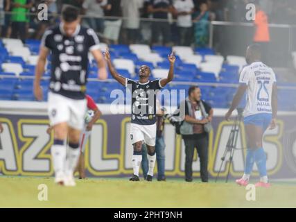 Belem, Brasilien. 29. März 2023. PA - BELEM - 03/29/2023 - COPA VERDE 2023, REMO X PAYSANDU - Muriqui Spieler von Remo feiert sein Tor während eines Spiels gegen Paysandu im Mangueirao Stadion für die Copa Verde Meisterschaft 2023. Foto: Fernando Torres/AGIF/Sipa USA Guthaben: SIPA USA/Alamy Live News Stockfoto