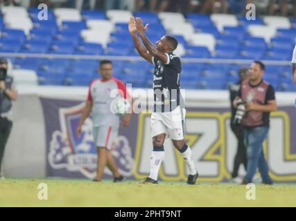 Belem, Brasilien. 29. März 2023. PA - BELEM - 03/29/2023 - COPA VERDE 2023, REMO X PAYSANDU - Remo-Spieler Muriqui feiert sein Tor während eines Spiels gegen Paysandu im Mangueirao-Stadion für die Copa Verde-Meisterschaft 2023. Foto: Fernando Torres/AGIF/Sipa USA Guthaben: SIPA USA/Alamy Live News Stockfoto